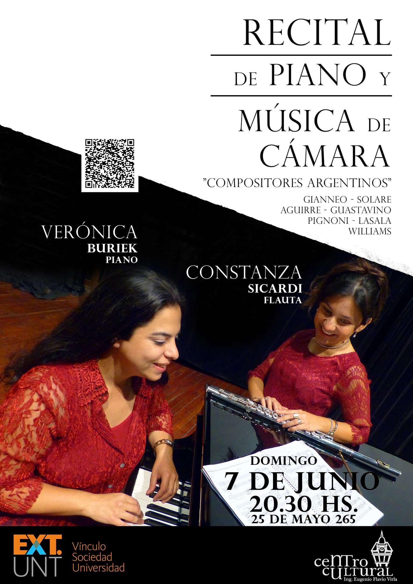 Piano and chamber music recital poster